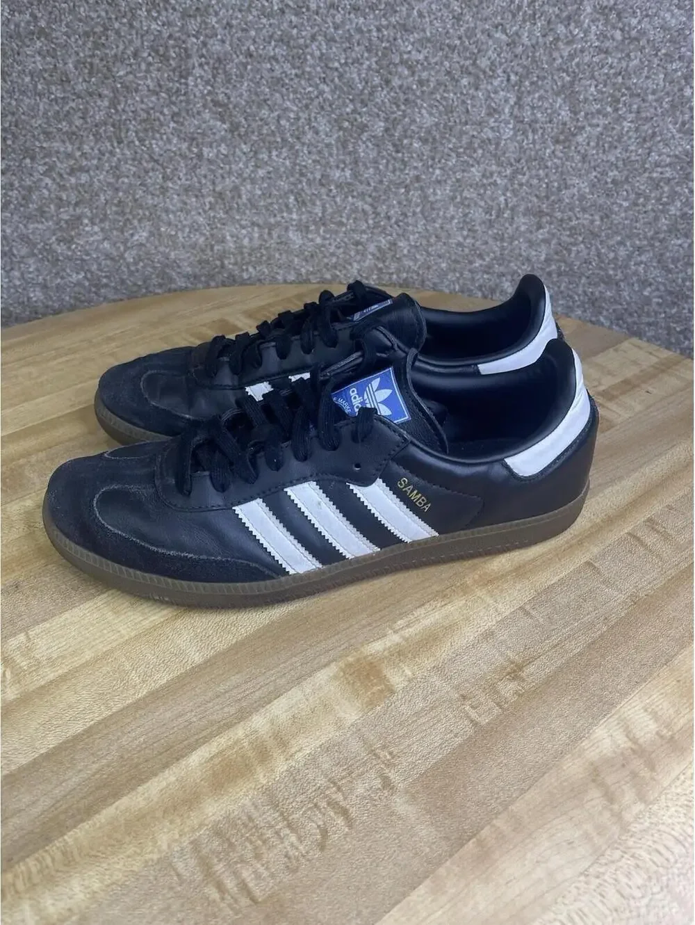 Adidas Samba Black and white stripe men’s size 9